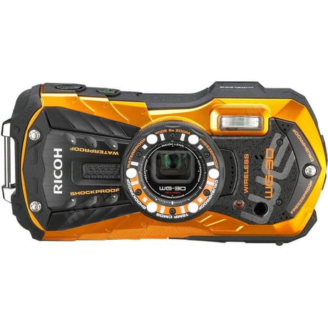 WG-30 Compact Camera - Orange + Ricoh Wide Zoom 28-140mm f/3.5-5.5 f/3.5-5.5