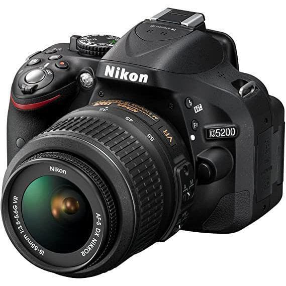 SLR D5200 - Black + Nikon AF-S DX Nikkor 18-55mm f/3.5-5.6G VR f/3.5-5.6 · imagen principal