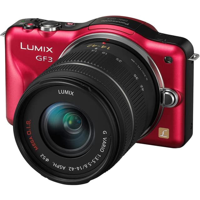 Panasonic DMC-GF3 - Red/Black + Panasonic Lumix G Vario 14-42mm f/3.5-5.6 ASPH f/3.5-5.6 · imagen principal