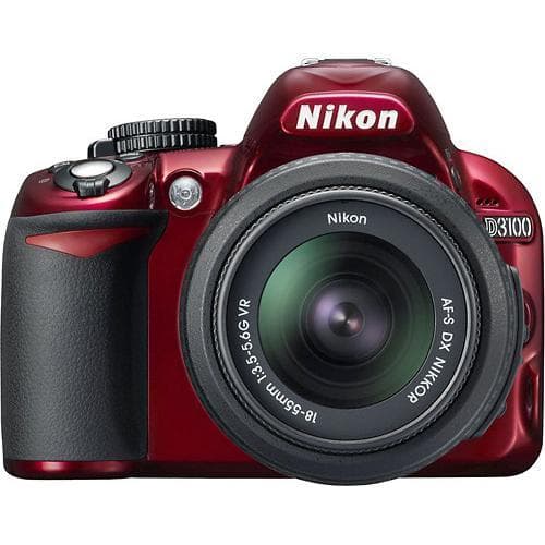Nikon SLR D3100 - Red + Nikon AF-S DX Nikkor 18-55mm f/3.5-5.6G VR · main image
