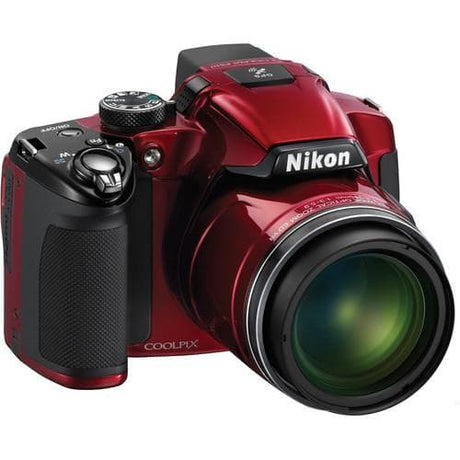 Coolpix P510 Compact Camera - Red/Black + Nikon Nikkor Wide Optical Zoom 24-1000mm f/3.0-5.9 f/3.0-5.9 