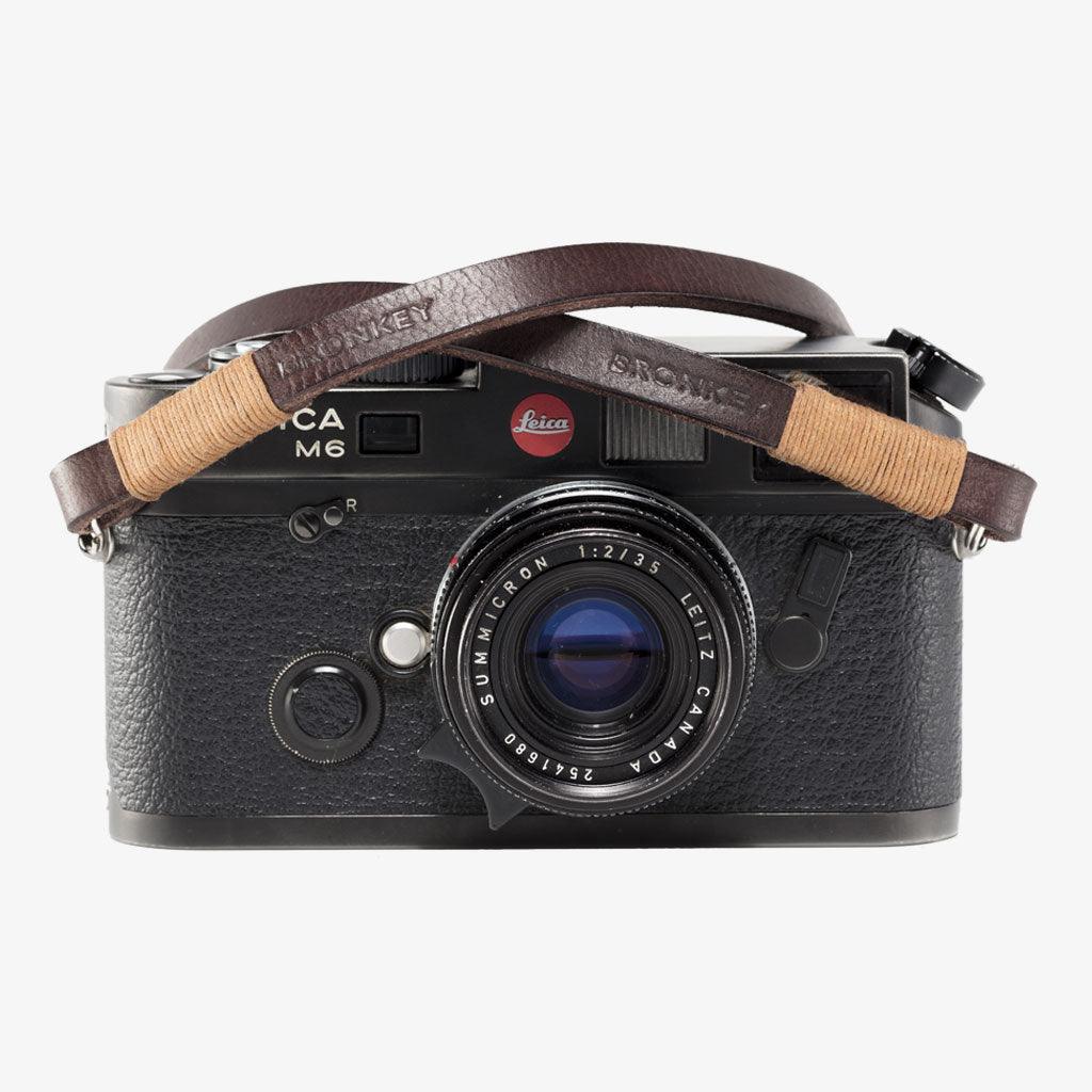 Tokyo #105 - Brown & tanned leather camera strap · main image