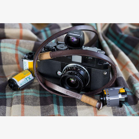 Tokyo #105 - Brown & tanned leather camera strap