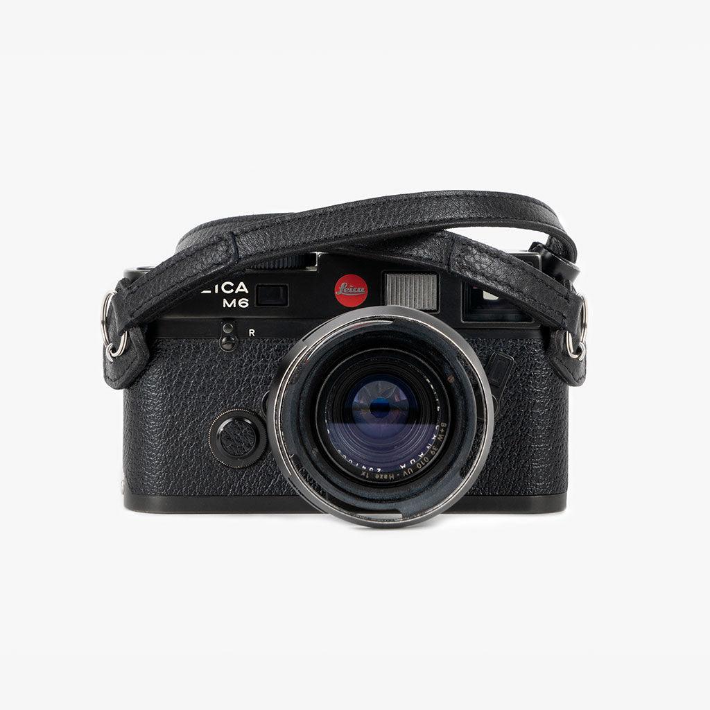 Roma #101 - Black Leather camera strap · main image