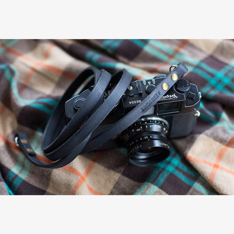 Berlin #101 - Black Leather camera strap